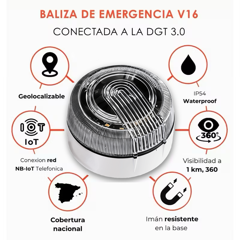 Raykong Baliza V16 Luz de Emergencia Homologada DGT 3.0