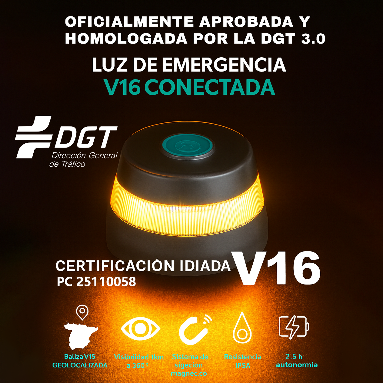 Baliza V16 Luz de Emergencia Homologada DGT 3.0
