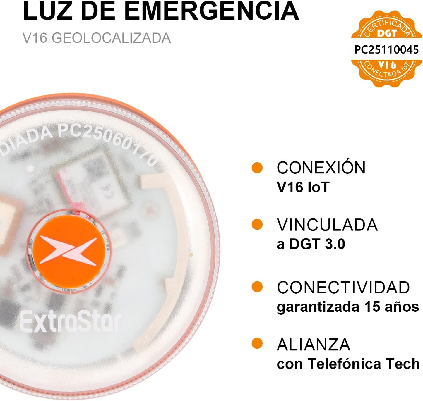 Extrastar Baliza V16 Luz de Emergencia Homologada DGT 3.0  IADADA PC25110045