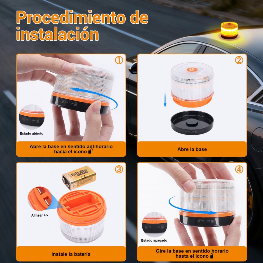 Extrastar Baliza V16 Luz de Emergencia Homologada DGT 3.0  IADADA PC25110045